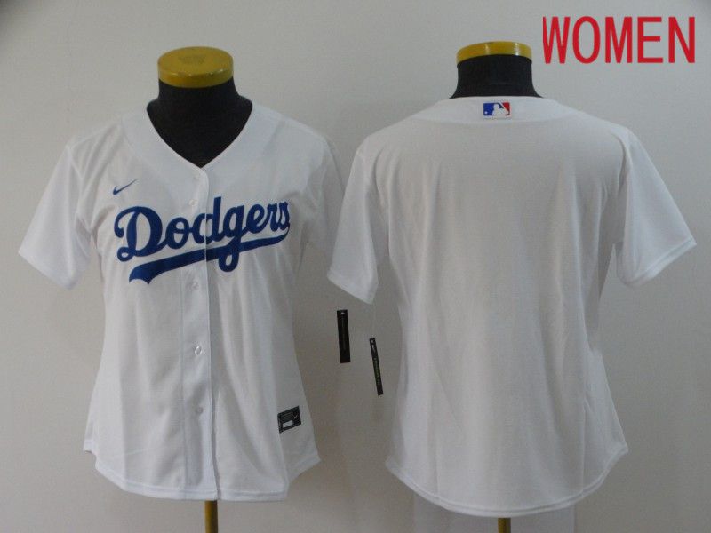 Women Los Angeles Dodgers Blank White Nike Game MLB Jerseys->women mlb jersey->Women Jersey